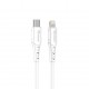 Cable qcharx sofia tipo c  a lightning 3a 20w - 1 m - pvc blanco